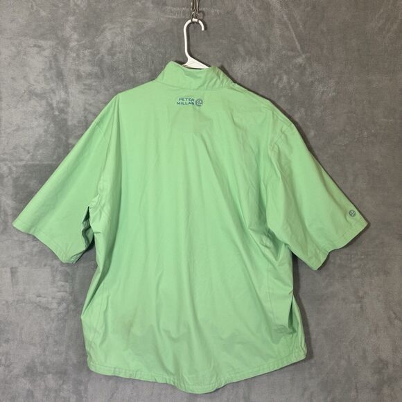 Peter Millar Element 4 Short Sleeve 1/4 Zip Golf Pullover XL Green Jacket READ - Picture 4 of 10